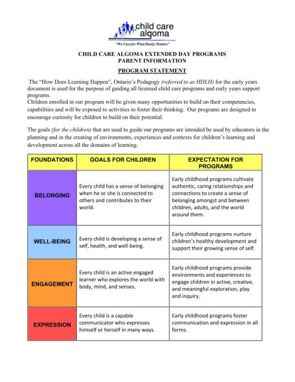 Parent Handbook - Extended Day Programs